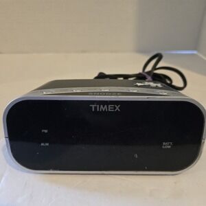 Timex - T121 - Black‎ Alarm Clock with Red Display 5.5" Works - Battery Backup